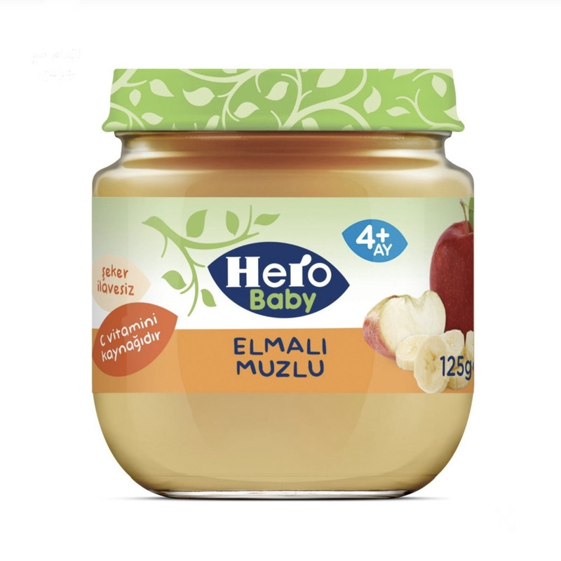 پوره میوه طعم سیب موز هرو بیبی – 120 گرم